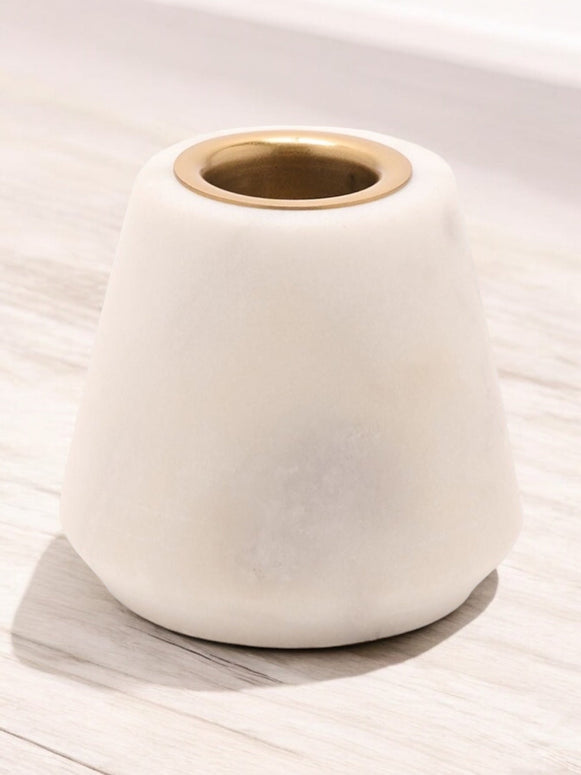 White Marble Candle Holder