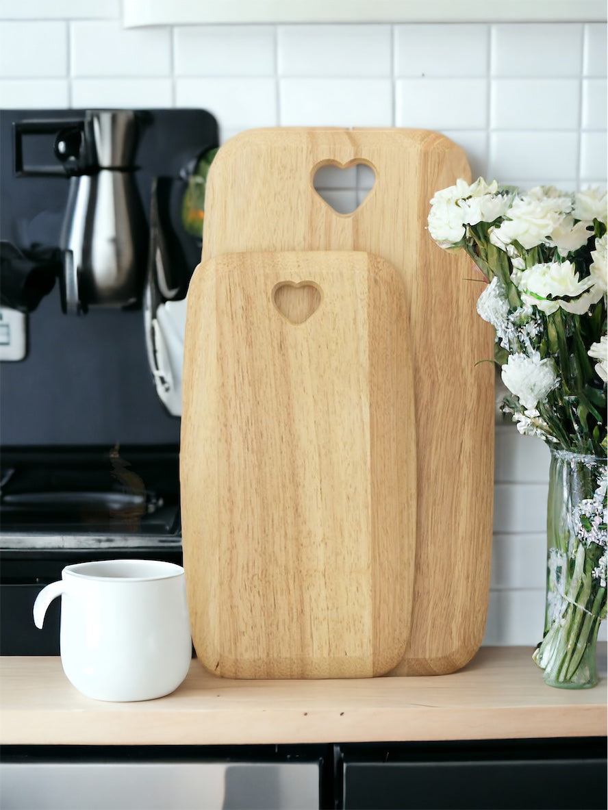 Heart Cut Out Wooden Rectangular Serving Board