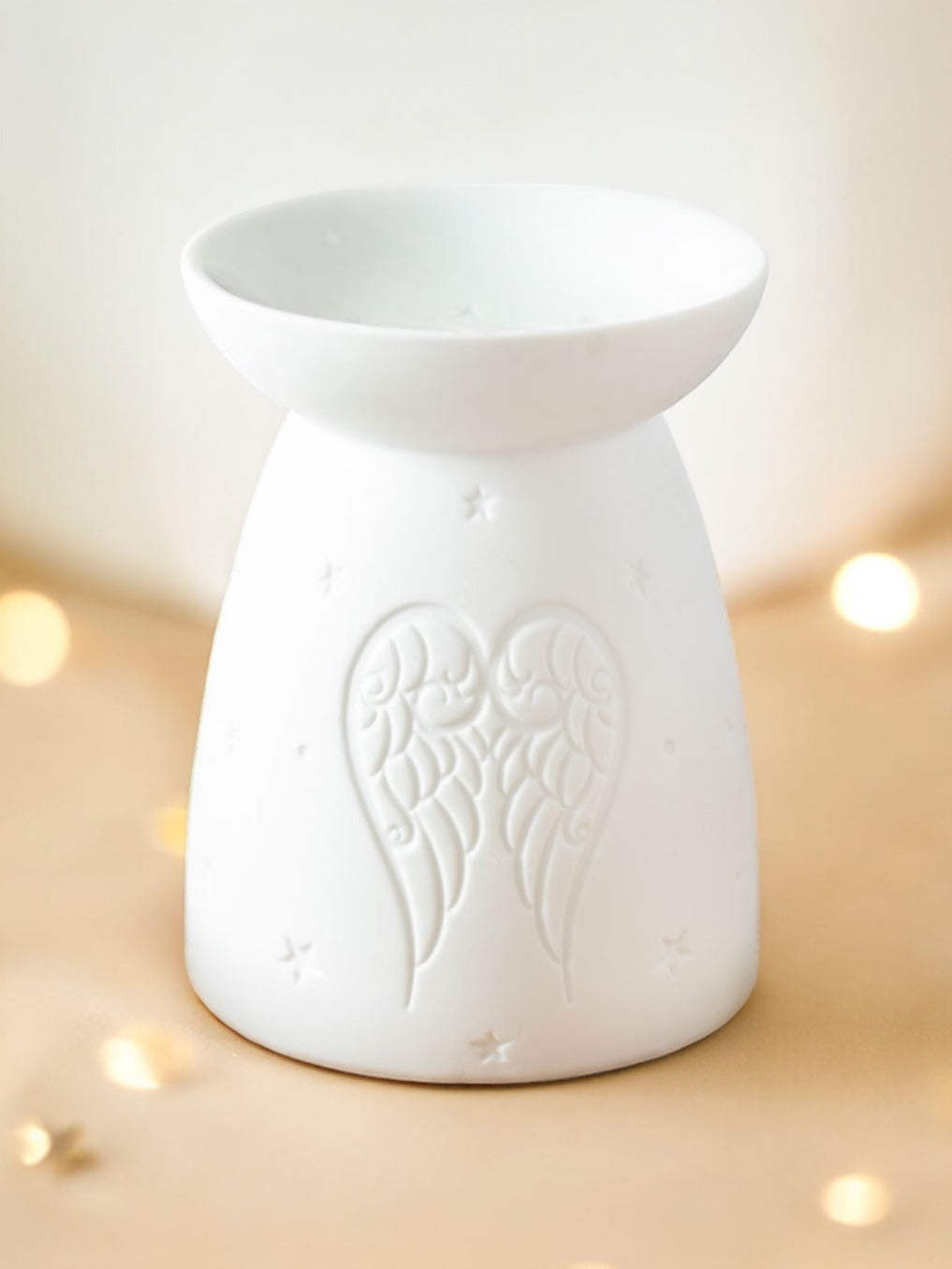 Angel Wings Ceramic Wax Burner - White