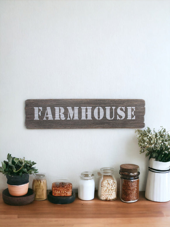 Long Wooden "Farmhouse" Wall Plaque