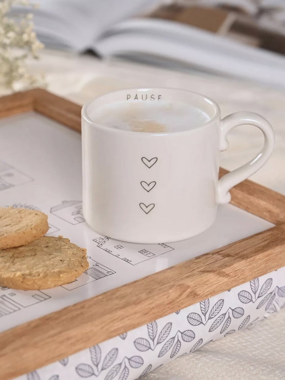 Beige Moments Mug - Pause Three Heart Mug