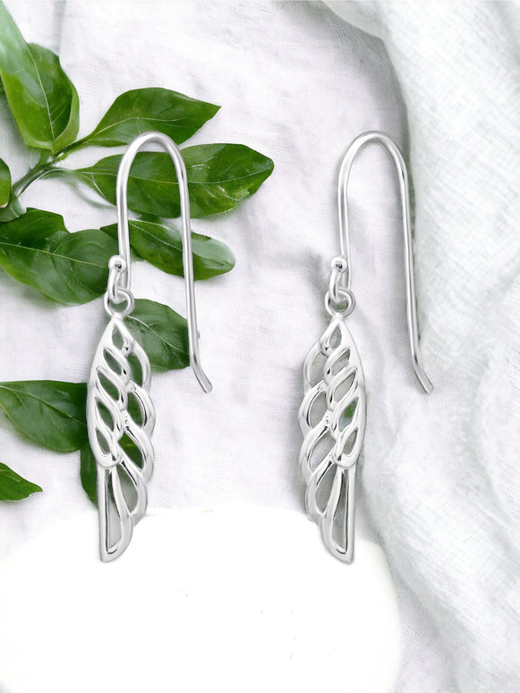 Sterling Silver Wing Drop Earrings