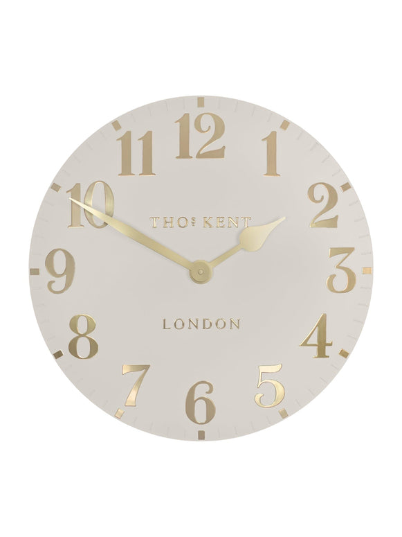 Thomas Kent 20” Arabic Wall Clock Oatmeal White