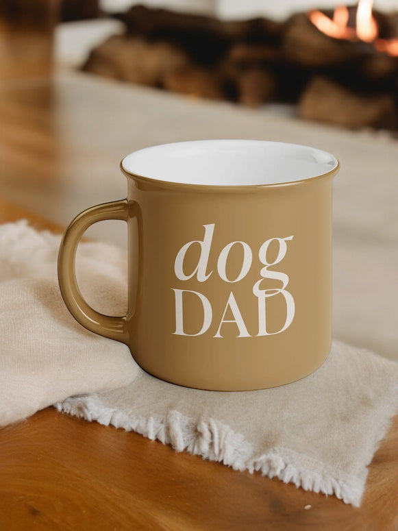 Sweet Water Decor - Beige Enamel Mug - Dog Dad