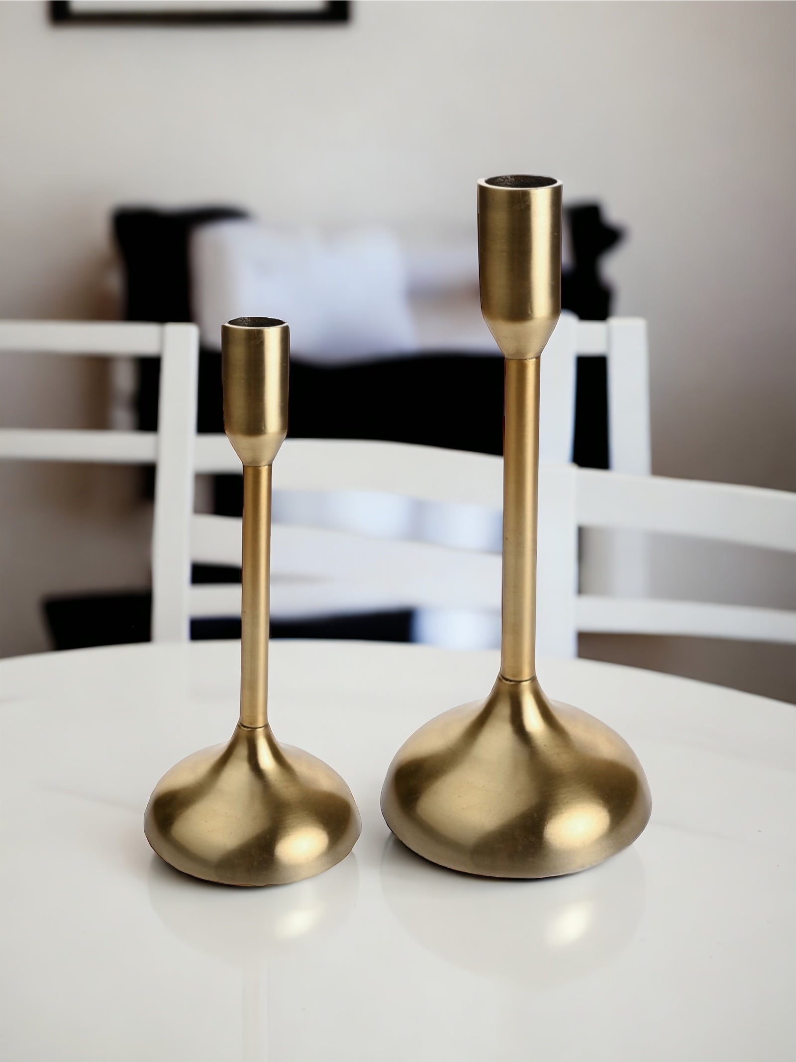 Gold Metal Candlestick Holder - Large