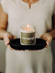 Sweet Water Decor - Small Wood Candle Tray - Rustic Black Wood