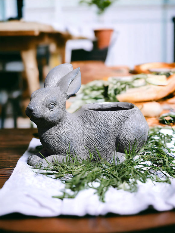 Stone Rabbit Plant Pot