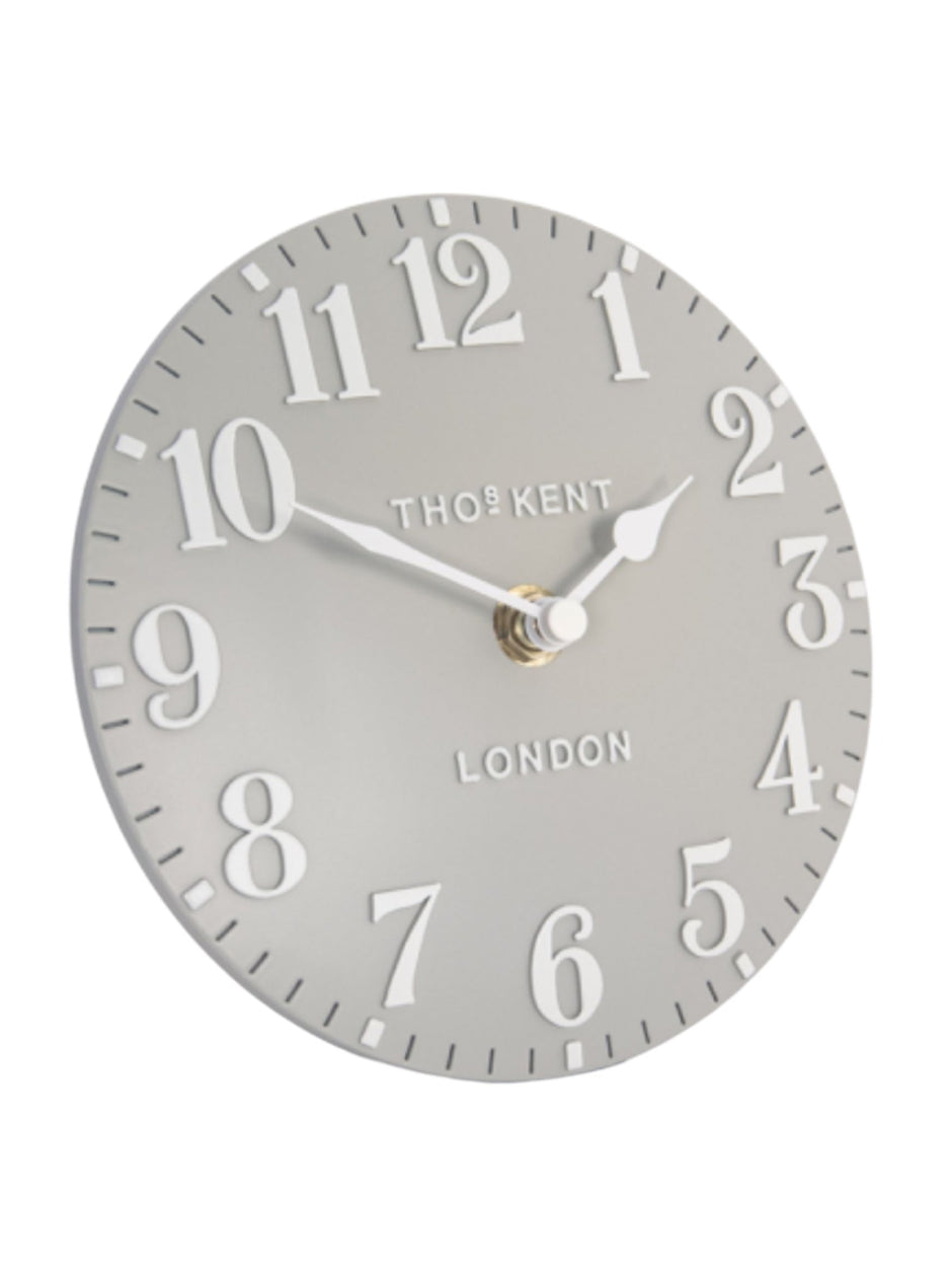 Thomas Kent 6" Arabic Mantle Clock - Dove Grey