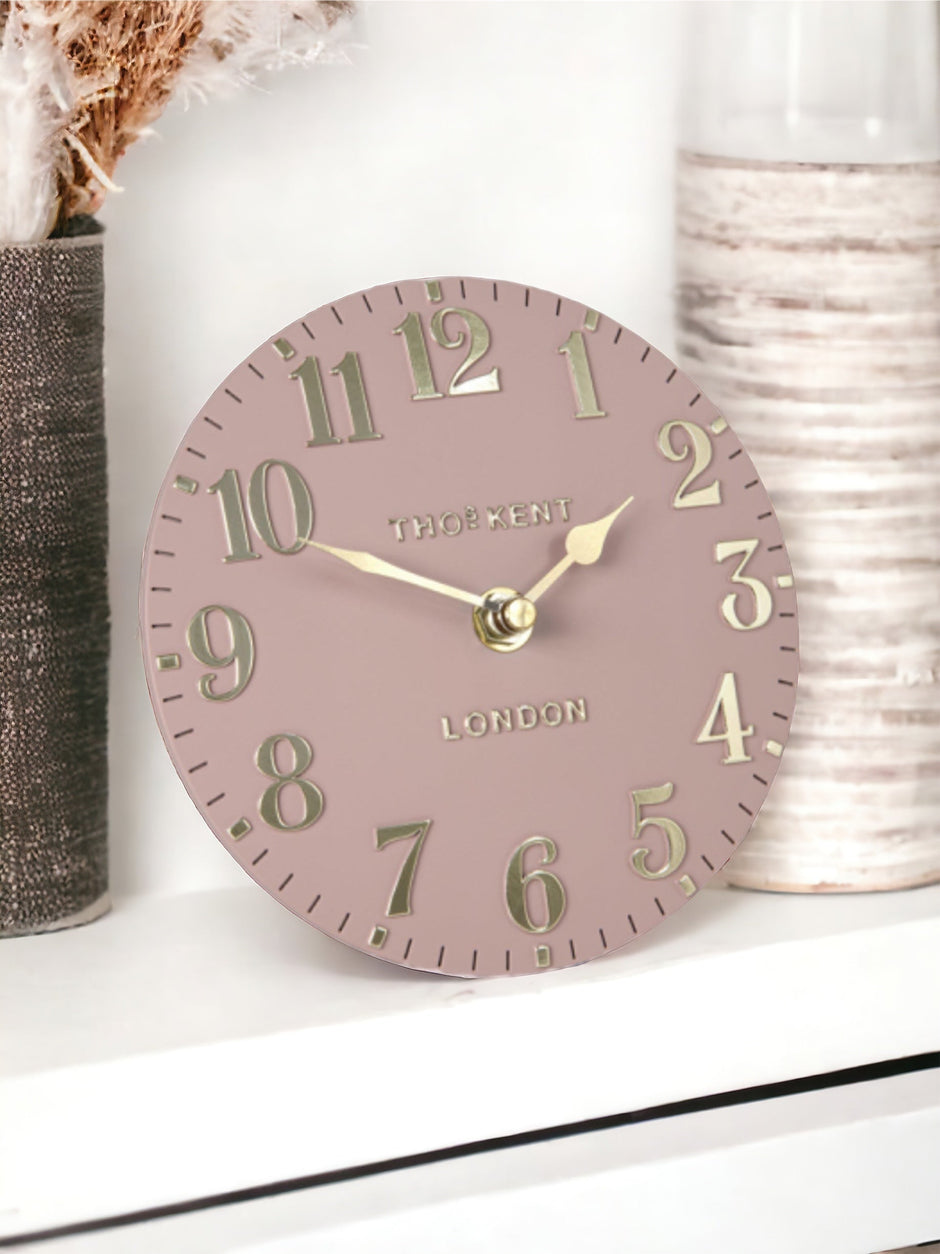 Thomas Kent 6" Arabic Mantle Clock - Blush Pink