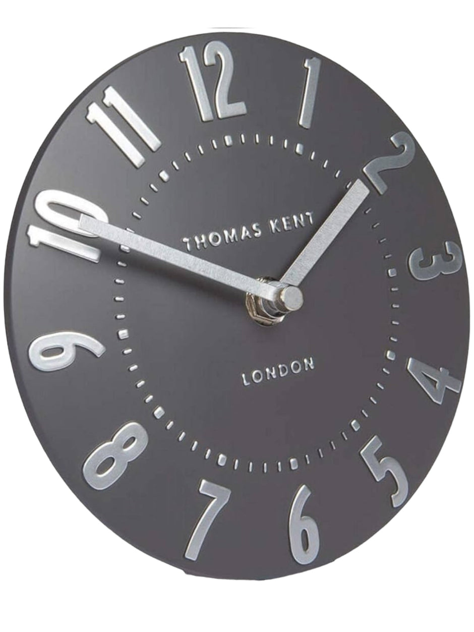 Thomas Kent 6" Mulberry Mantle Clock - Graphite Silver