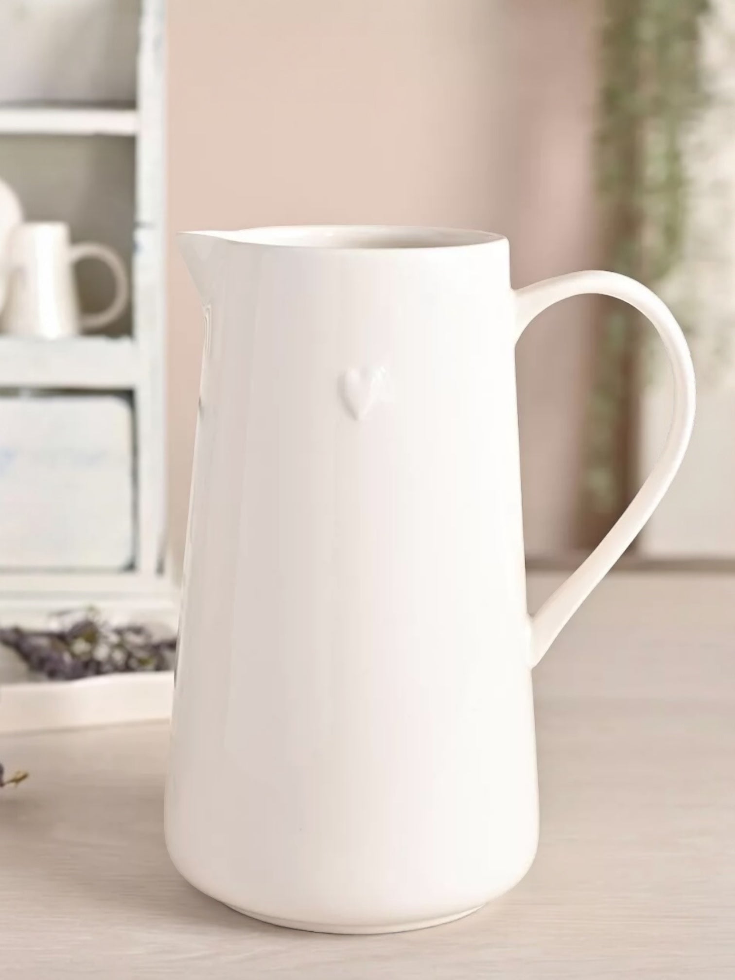 Beige Moments White Jug - Little Heart