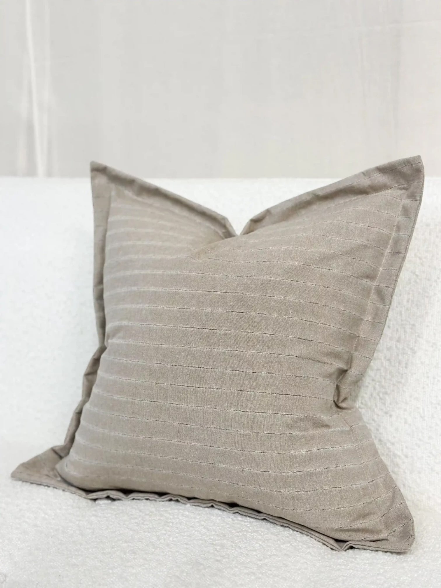 Beige Neutral Luxury Linen Blend Cushion Cover - 45cm x 45cm