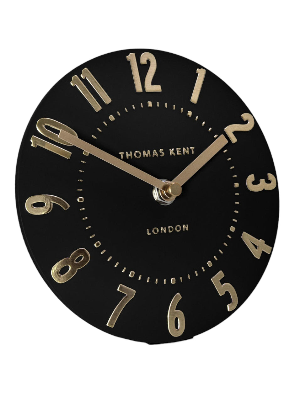 Thomas Kent 6" Mulberry Mantle Clock - Black Noir