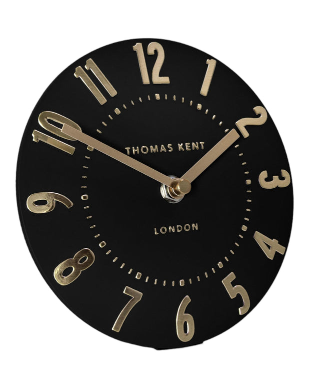 Thomas Kent 6" Mulberry Mantle Clock - Black Noir