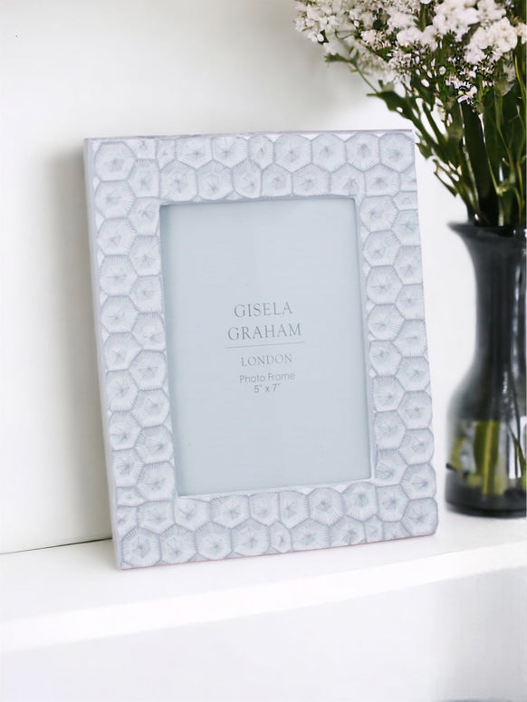 Grey Wash Honeycomb Photo Frame