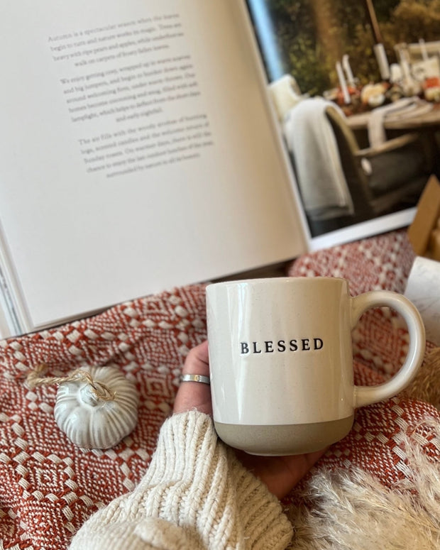 Sweet Water Decor - Cream Glazed Ceramic Mug - Blessed