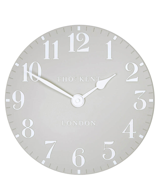 Thomas Kent 12” Arabic Wall Clock - Dove Grey