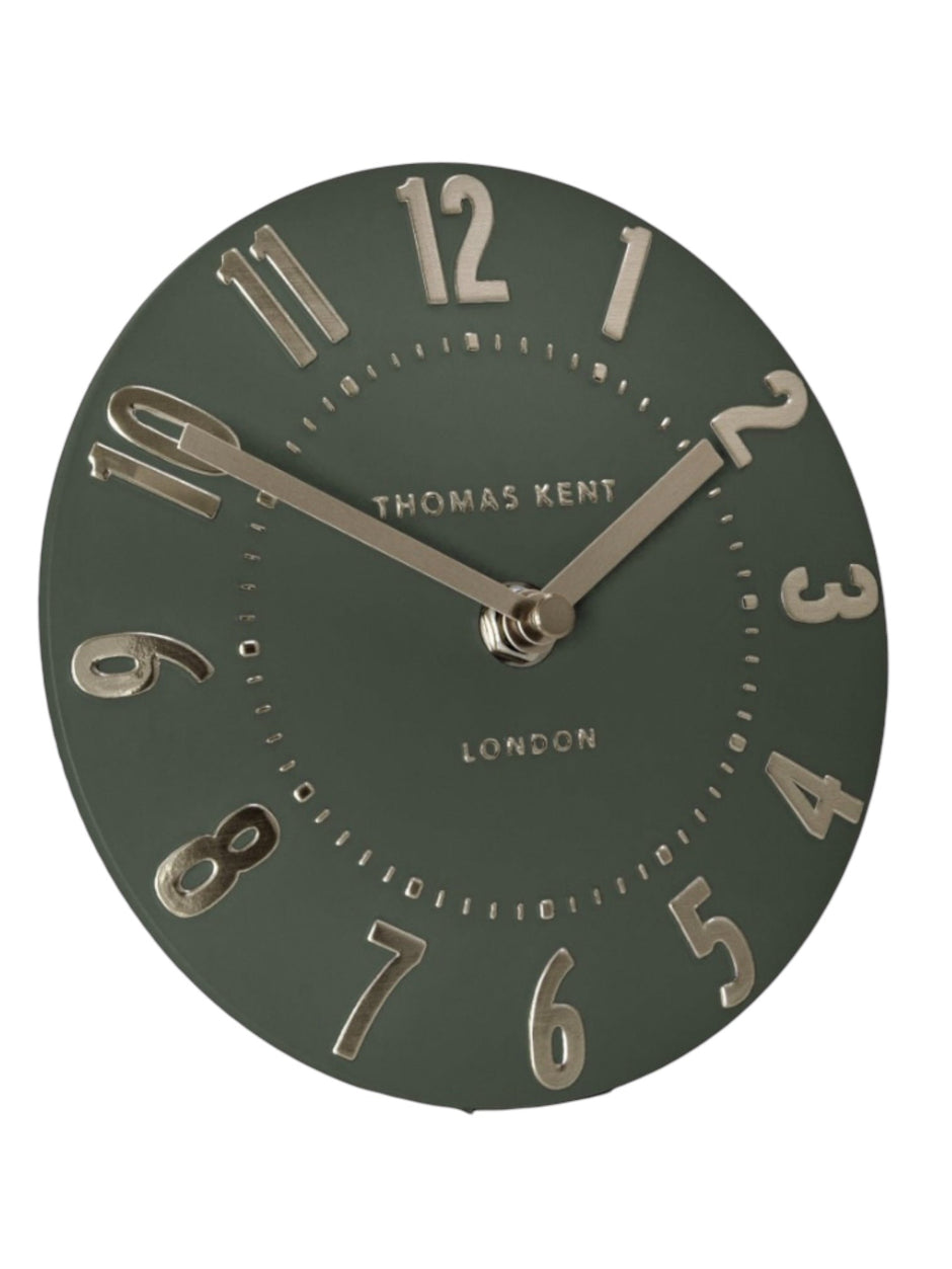 Thomas Kent 6" Mulberry Mantle Clock - Olive Green