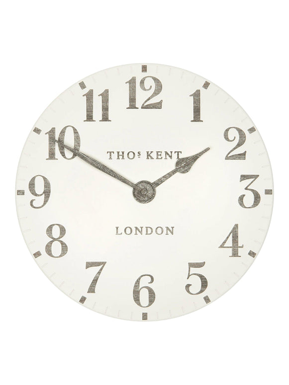 Thomas Kent 12” Arabic Wall Clock Limestone White