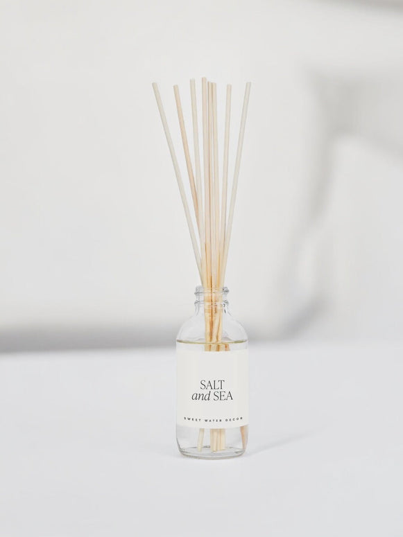 Sweet Water Decor - Clear Glass Reed Diffuser - Salt And Sea