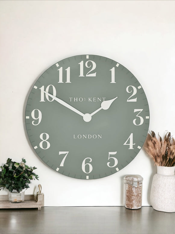 Thomas Kent 12” Arabic Wall Clock Seagrass Green