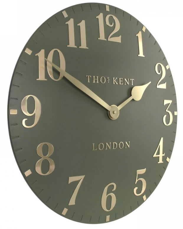 Thomas Kent 20” Arabic Wall Clock Lichen Green - Lulu Loves Home - Clocks