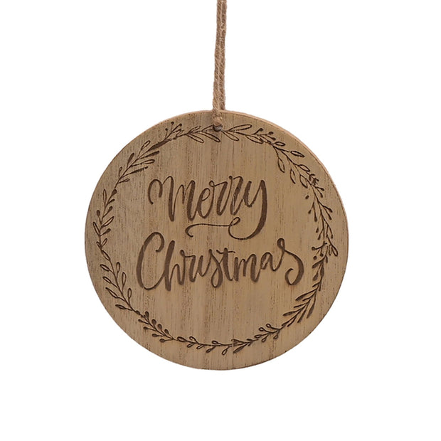 Merry Christmas Wooden Hanging Decoration