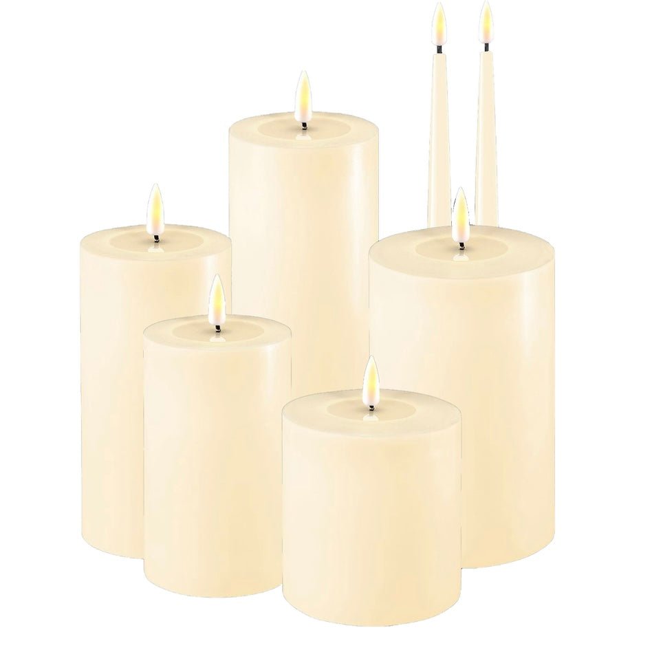 Deluxe Homeart Cream Standard LED Light Up Pillar Candle - Lulu Loves Home - Candles - LED