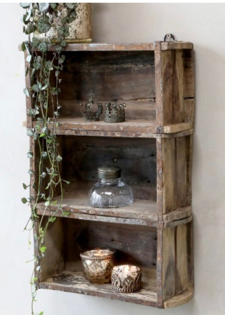 Patna Reclaimed Wooden Rectangle Brick Mould Shelf Unit - Lulu Loves Home - Storage