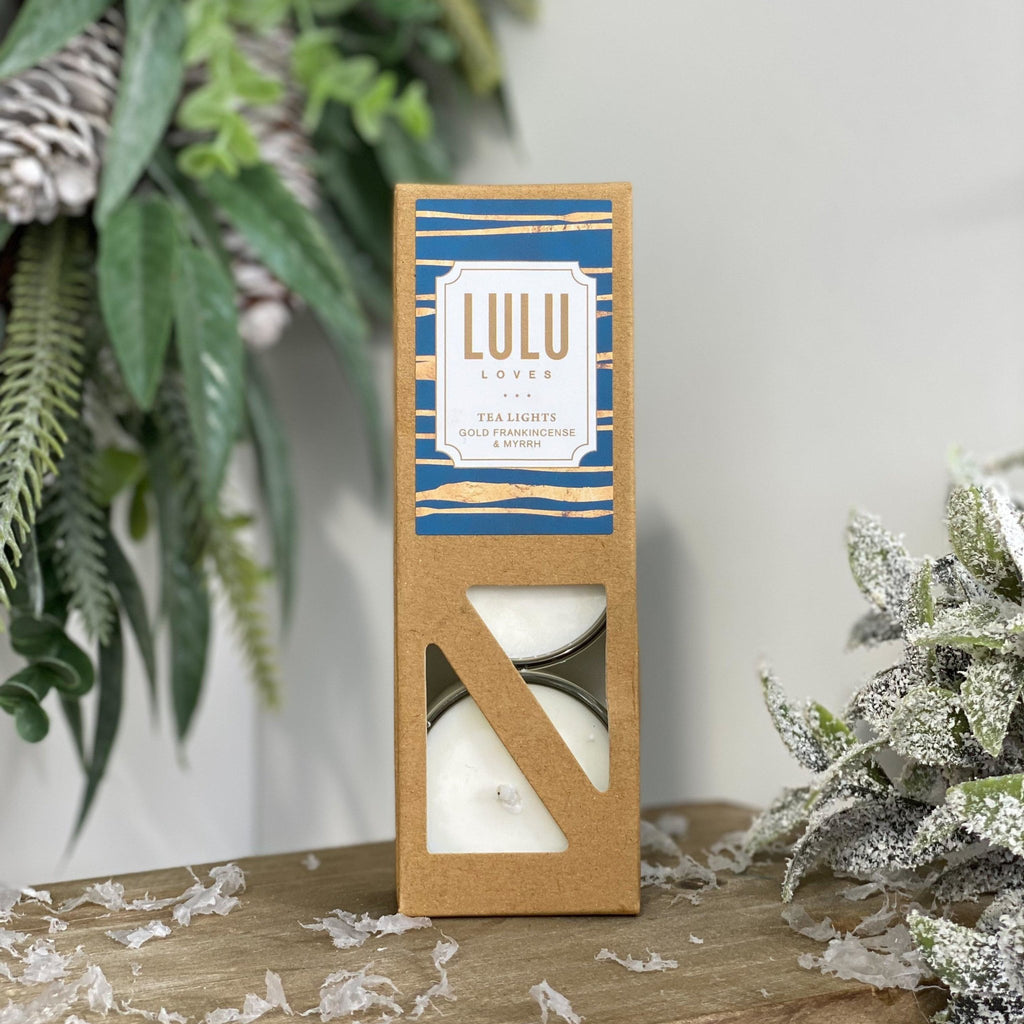 Lulu Loves - Gold, Frankincense & Myrrh Box Of Three Tealight Candles - Lulu Loves Home - Candles - Lulu Loves