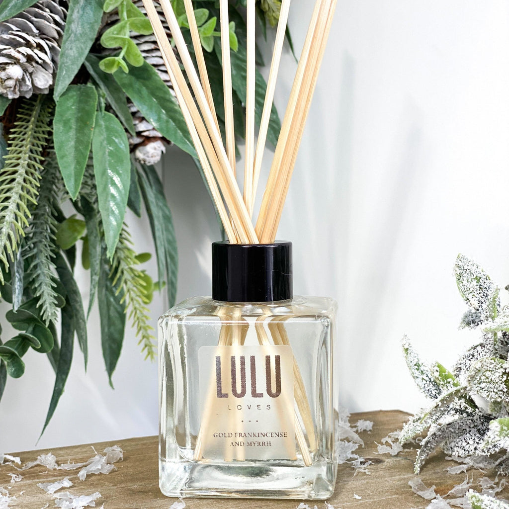 Lulu Loves - Gold, Frankincense & Myrrh Medium Reed Diffuser - Lulu Loves Home - Reed Diffuser - Lulu Loves