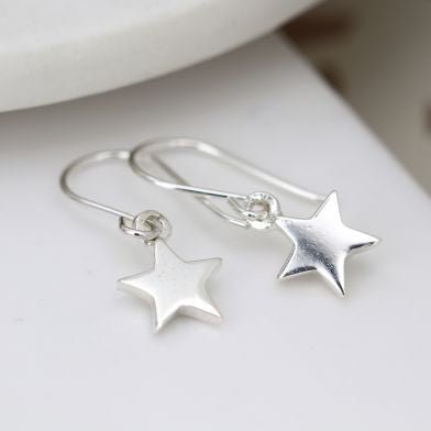 Silver drop 2025 star earrings