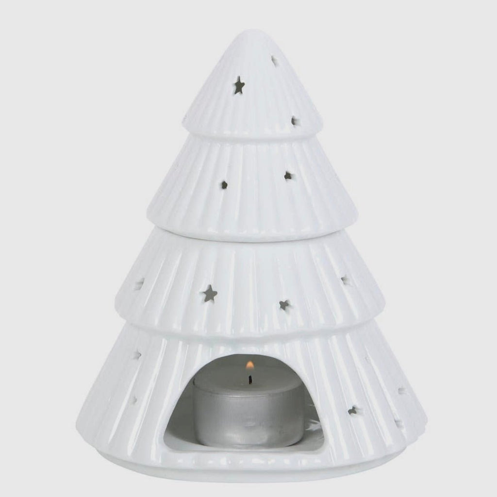 White Christmas Tree Wax Melt Oil Burner - Lulu Loves Home - Wax Melt Burners